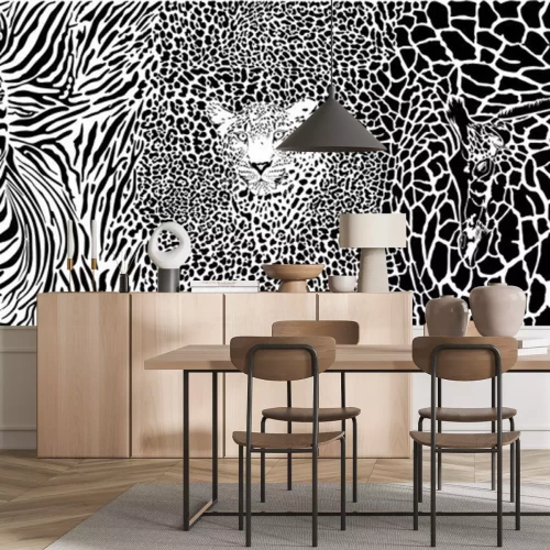 Sticker  Illustration abstraite de la girafe zébrée et de la panthère