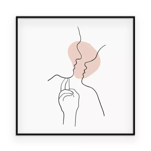 Poster  Deux visages dans un style de dessin au trait