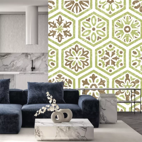 Sticker  Mosaïque vert-brun