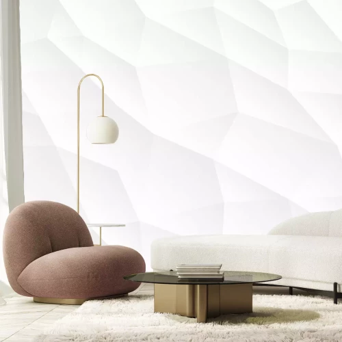 Papier peint  Géométrie 3D blanche