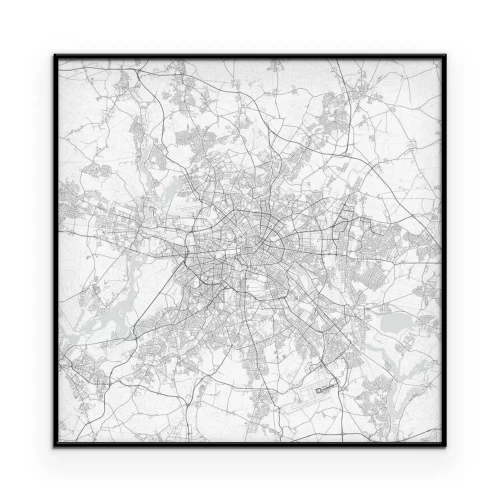Poster  Carte de Berlin avec les voies ferrées et les routes indiquées