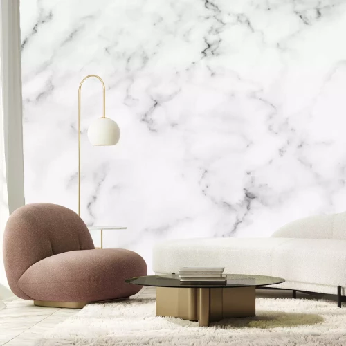 Papier peint  Marbre blanc poli