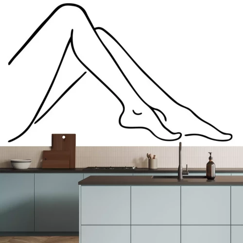 Sticker  woman female attractive legs foot,vector illustration