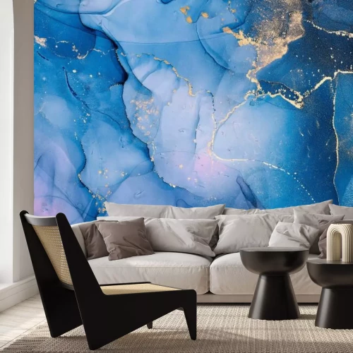 Papier peint  Alcohol ink colors translucent. Abstract multicolored marble texture background. Design wrapping paper, wallpaper. Mixing acrylic paints. Modern fluid art. Alcohol Ink Pattern