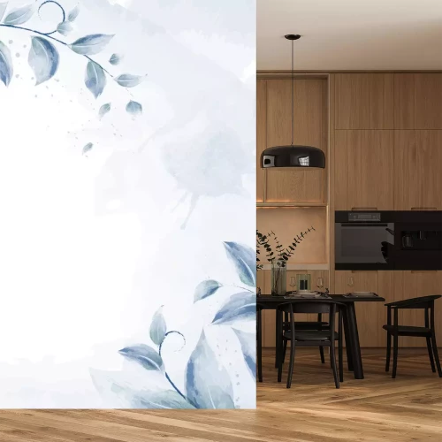 Sticker  Feuilles bleues de plantes dans une esthétique subtile