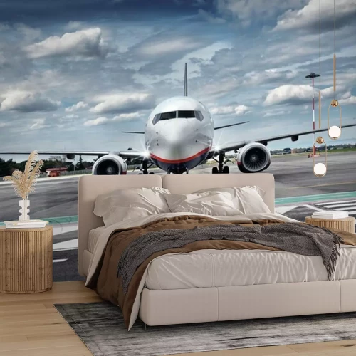 Papier peint  Avion de ligne sur le tarmac