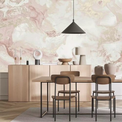 Papier peint  Marbre rose frotté avec un chiffon