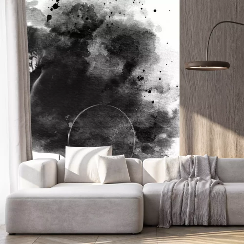 Papier peint  Une femme en noir dans un portrait artistique