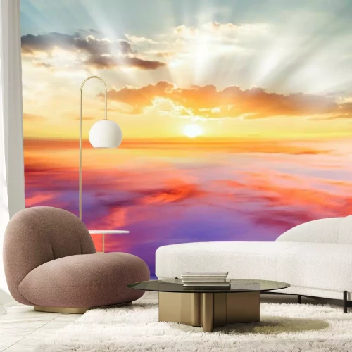 Papier peint  Ciel abstrait avec des rayons de soleil