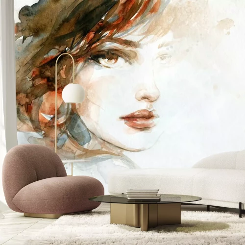 Papier peint  Beautiful woman. fashion illustration. watercolor painting