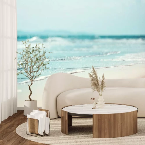 Papier peint  Gros plan sur des vagues douces et le bord de mer