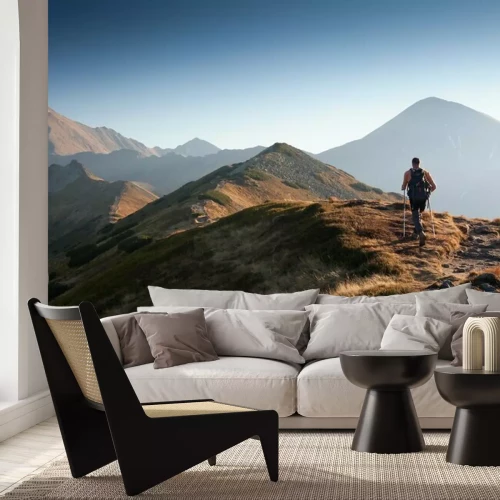 Papier peint  Randonneur dans les montagnes Tatras