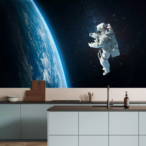 Papier peint  Astronaute espace globe bleu