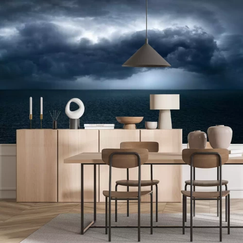 Papier peint  Nuages sur une mer sombre