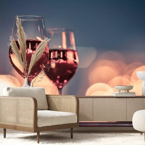 Papier peint  Verres à vin et bougies