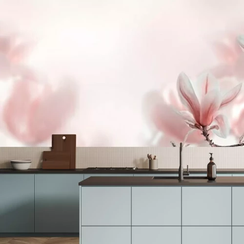 Papier peint  Closeup of blooming magnolia tree in spring on pastel bokeh background.