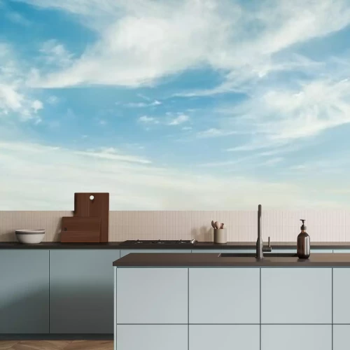 Papier peint  Nuages blancs dans un ciel clair