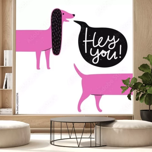 Sticker  Teckel rose