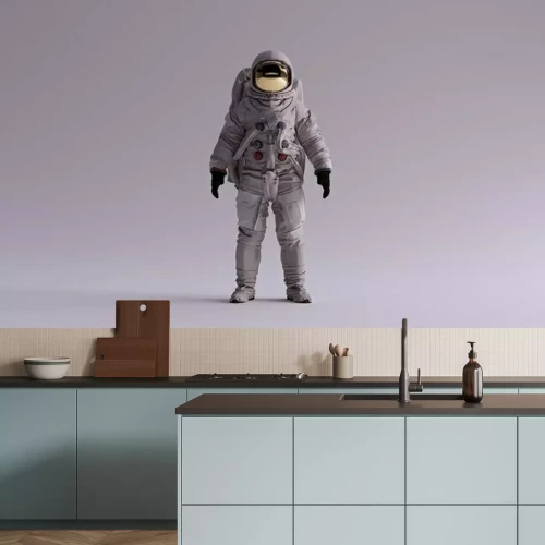 Papier peint  Astronaute sur fond gris