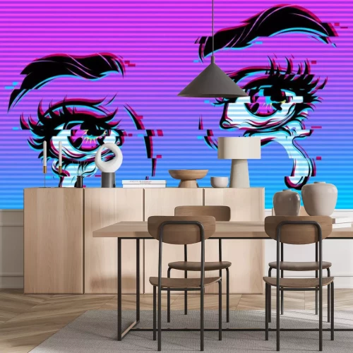 Sticker  Conception d’une bande dessinée avec une femme qui pleure