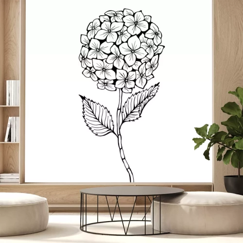 Sticker  Fleurs noires et blanches poussant à partir d'une seule tige