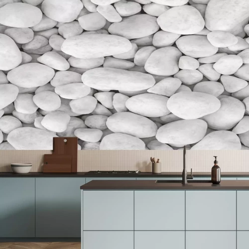 Papier peint  Plage avec des pierres blanches