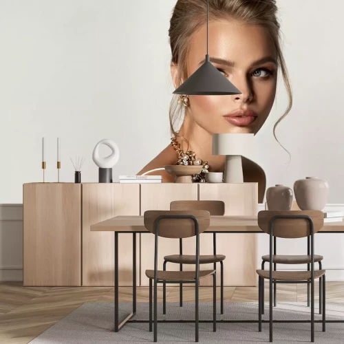 Papier peint  Portrait d'une femme portant un collier et des boucles d'oreilles