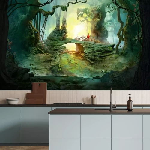 Papier peint  Forêt sombre et brumeuse de fantaisie