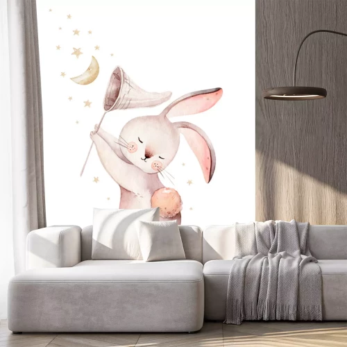 Sticker  Fabuleux lapin attrapant la lune