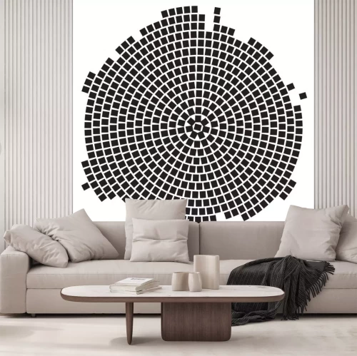 Sticker  Une structure circulaire faite de carrés