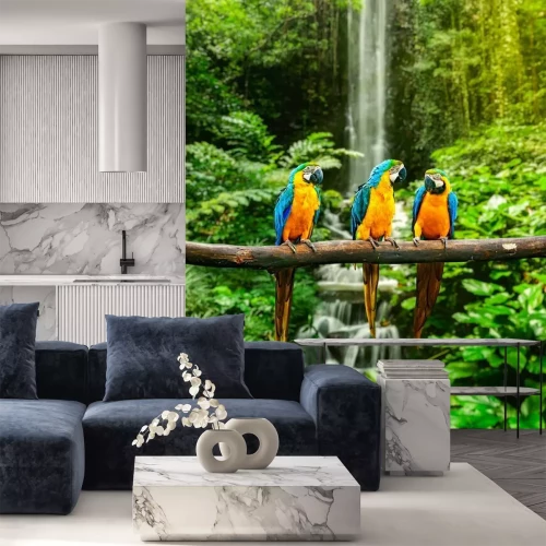 Papier peint  Animaux assis sur une branche