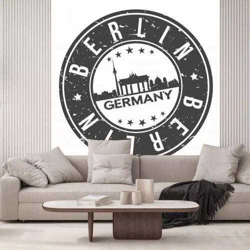Sticker  Berlin Germany Europa Stamp. Logo Icon Symbol Design Skyline City Vector.