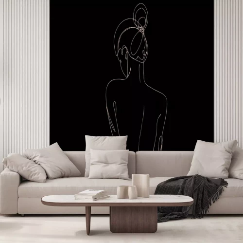Papier peint  Silhouette féminine au trait