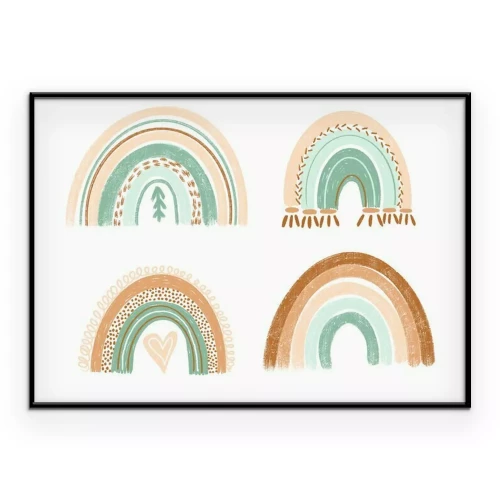 Poster  Graphique arc-en-ciel rustique