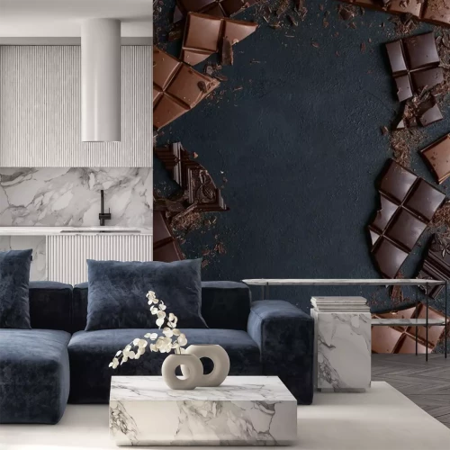 Sticker  Variétés de chocolat sur fond sombre