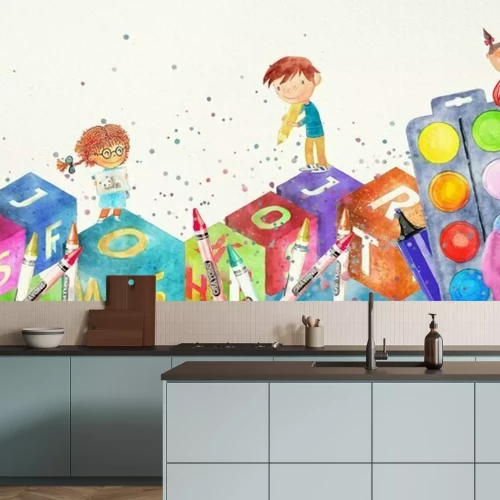 Papier peint  Des enfants en train de jouer