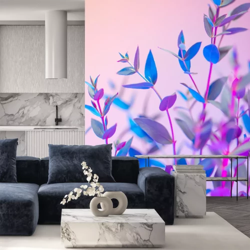 Sticker  Rameaux avec des feuilles en couleurs néon