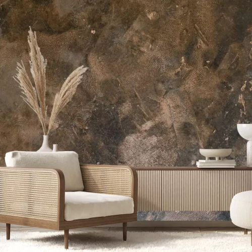 Papier peint  Motif béton brun et beige