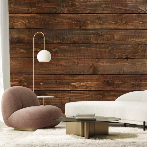 Papier peint  Parquet rétro marron