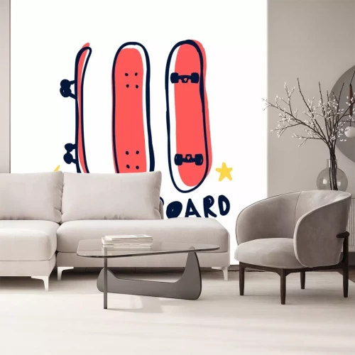 Sticker  Skateboard rouge