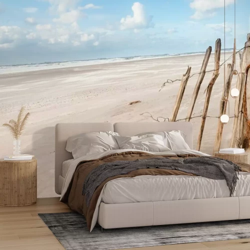 Papier peint  The beach at the Maasvlakte near Rotterdam in the Netherlands on a windy but sunny day