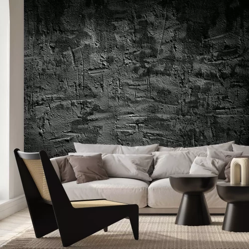 Papier peint  Fissures sur du béton gris