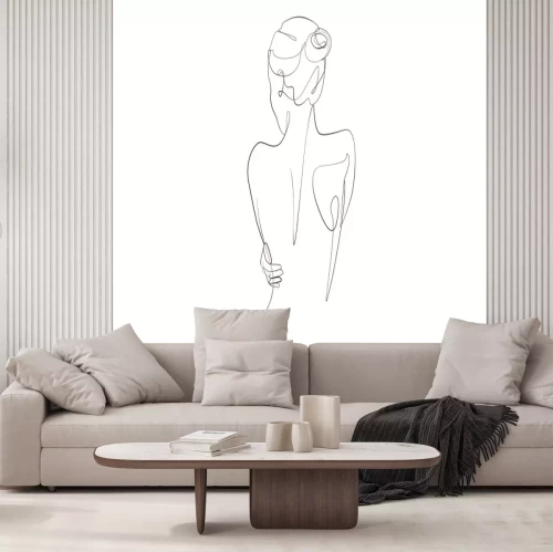 Papier peint  Nu féminin minimaliste au trait