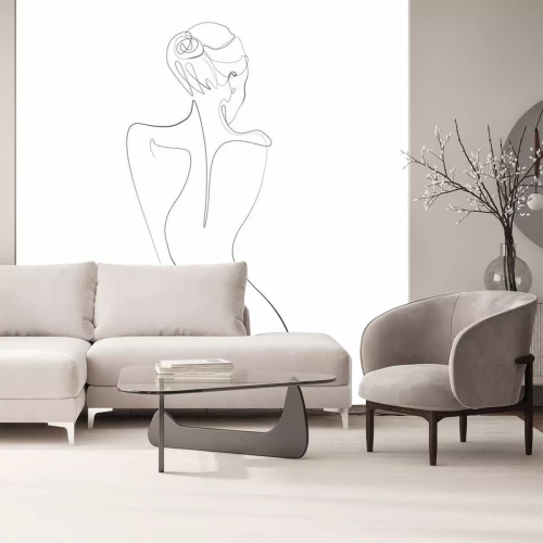 Papier peint  Dessin au trait du dos d'une femme