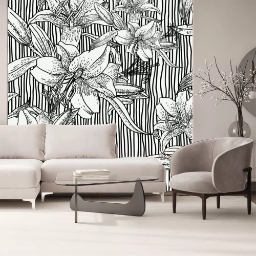 Papier peint  Black-blanc de fond sans soudure