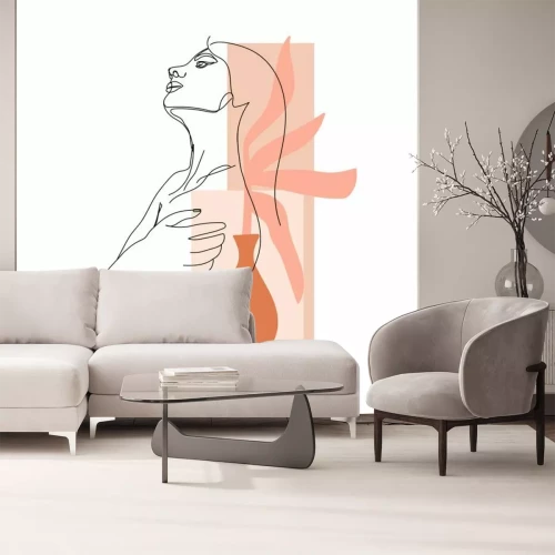 Papier peint  Femme abstraite avec formes géométriques