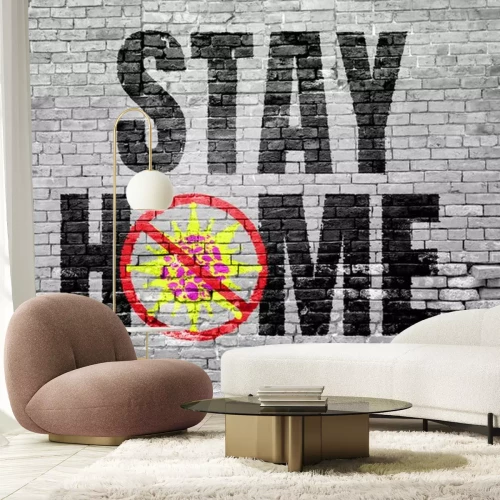 Sticker  Stay Home and Stop the Virus Graffitti