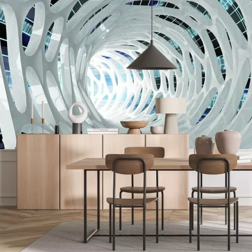 Papier peint  Futuristic tunnel avec du noir