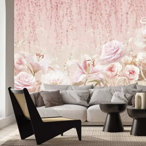 Papier peint  Collage floral moderne au style artistique