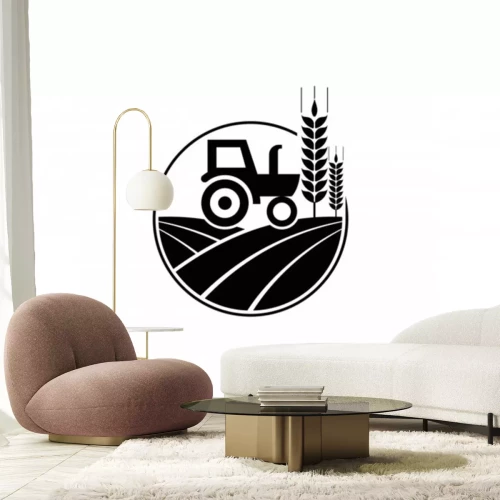Sticker  Tractor logo or farm logo template, Suitable for any business related to agriculture industries. 